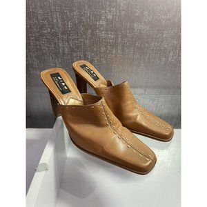 Vintage Diba USA Women's Slip On Square Toe Leather Heels Size 9M (F27)